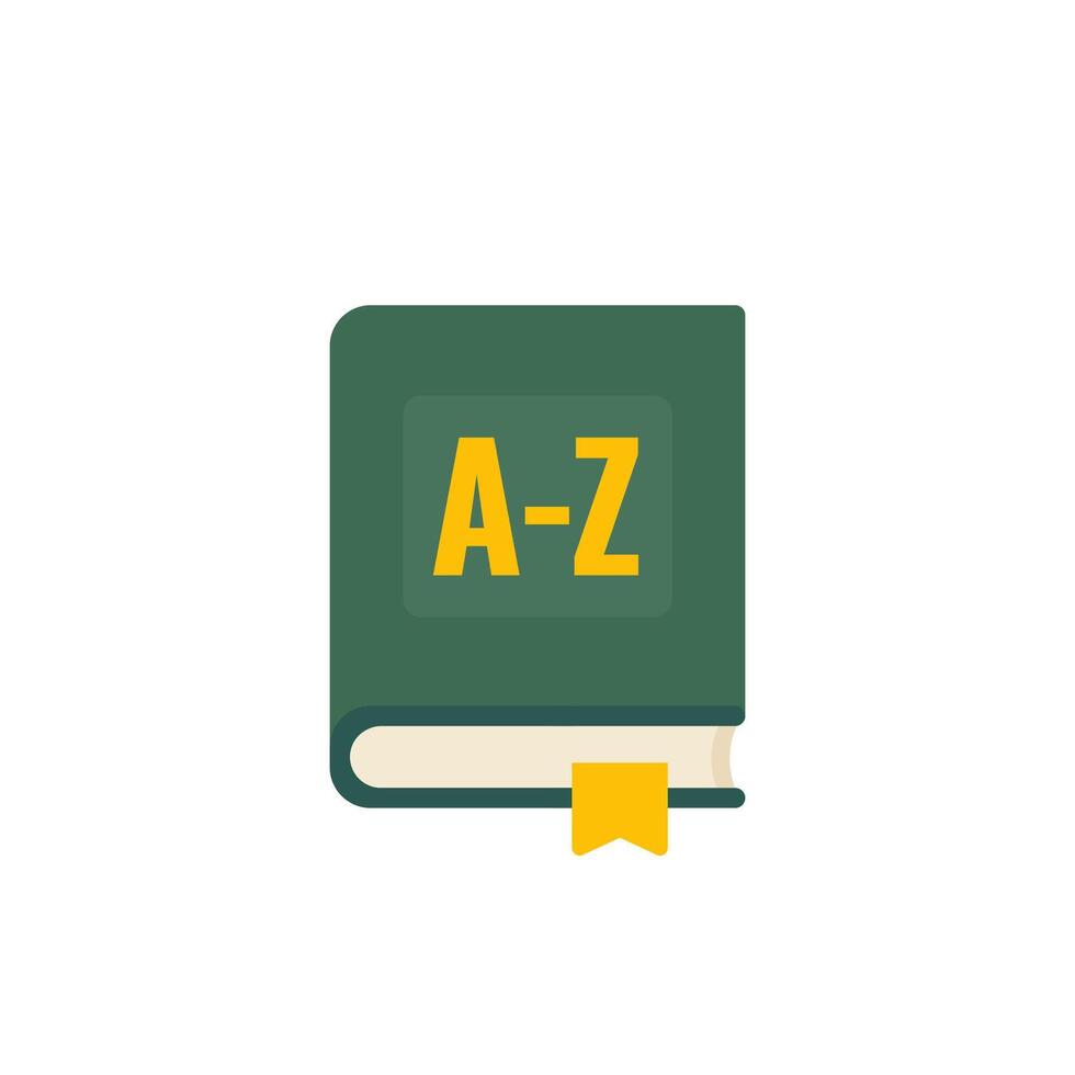 dictionary icon on white, flat vector
