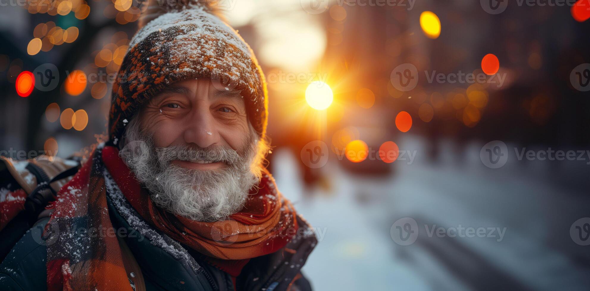 Homeless man on the street background photo