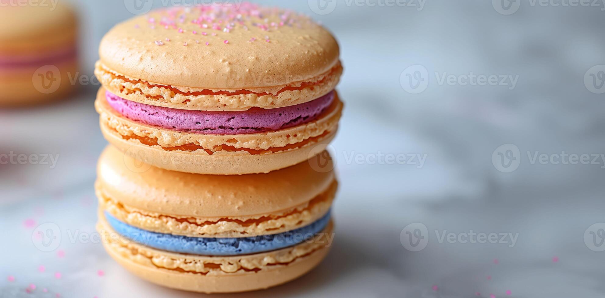 The Art of Patisserie, A Macaron Dressed in Sparkles for the Ultimate Indulgence, Copy Space photo