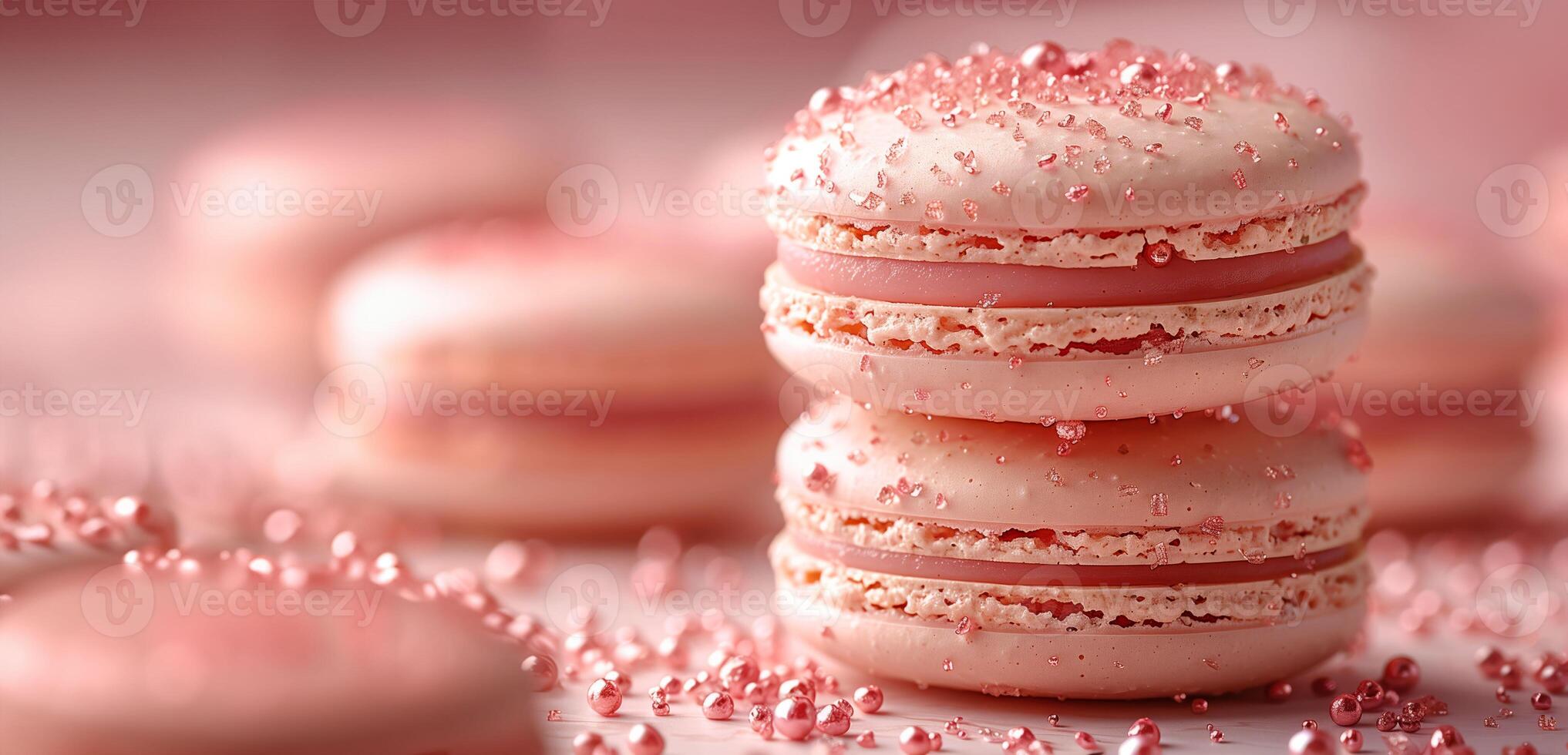 A Macaron Like a Jewel, Encrusted with Glitter, A Treasure on the Tongue, Copy Space photo