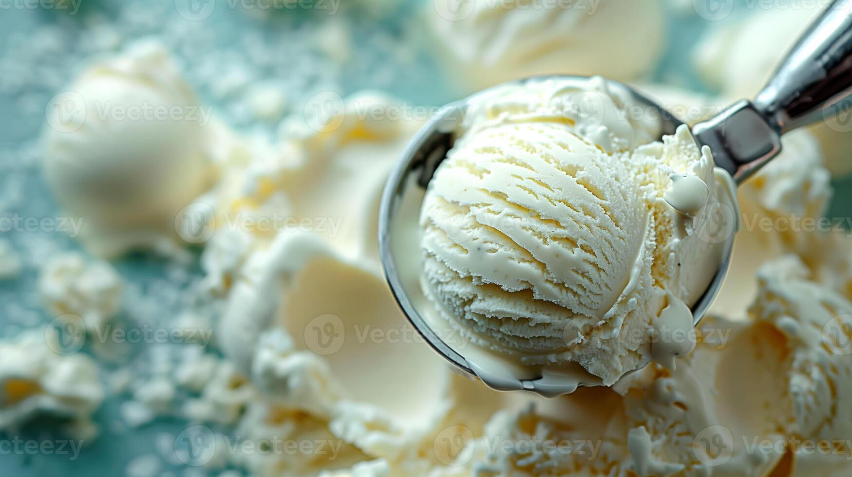 A classic dessert reimagined with the tangy twist of berries in vanilla ice cream photo