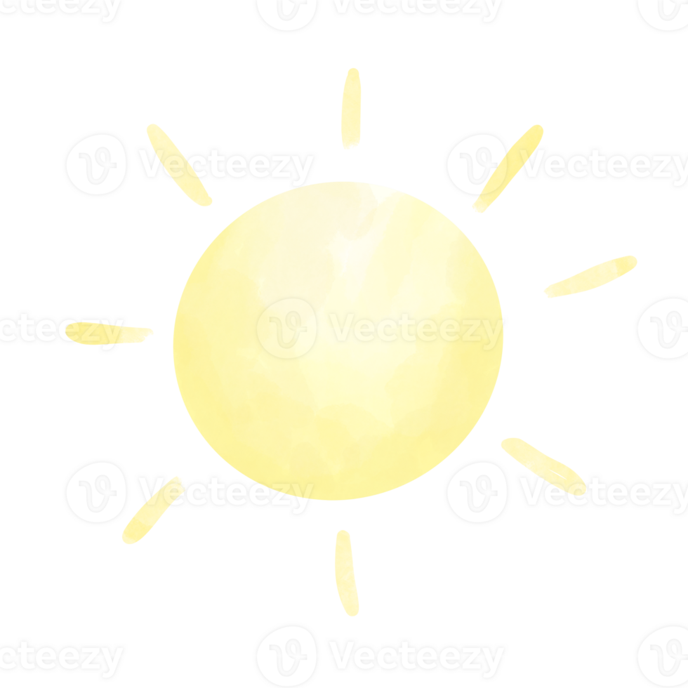 giallo inchiostro brillante sole acquerello illustrazione png