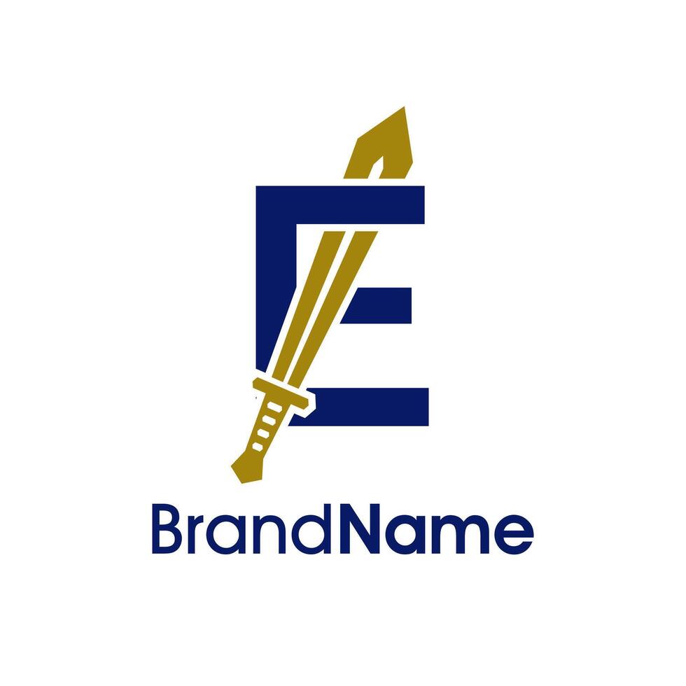 Modern Initial E Sword Logo vector