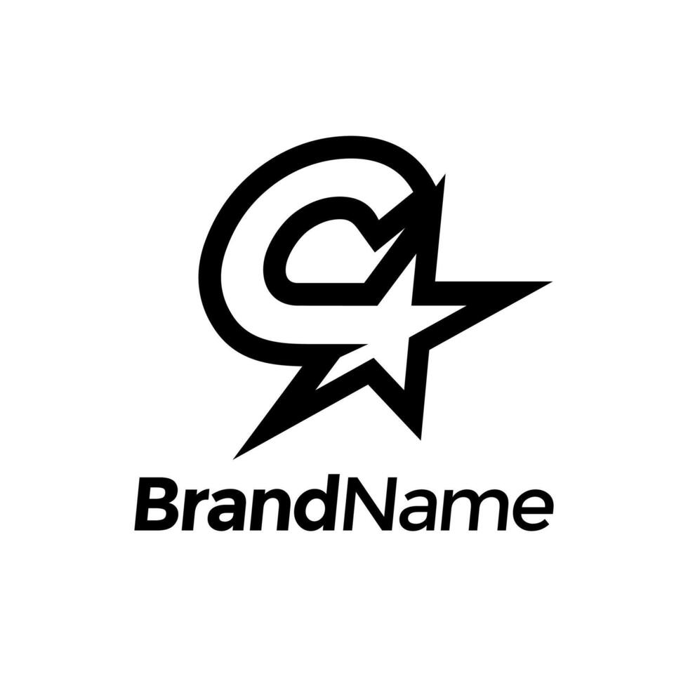 Modern and Stylist Initial C Star Logo vector