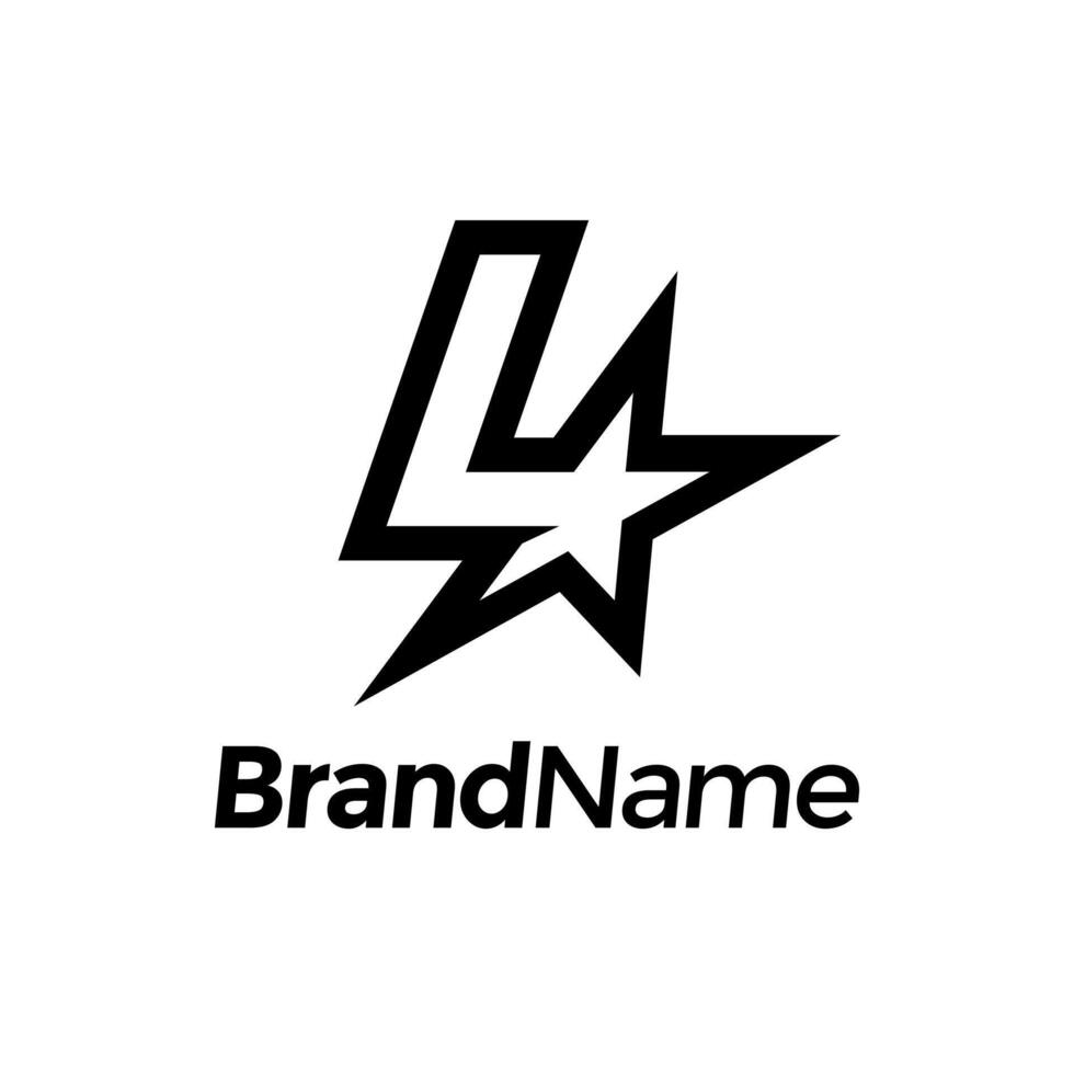 moderno y estilista inicial l estrella logo vector
