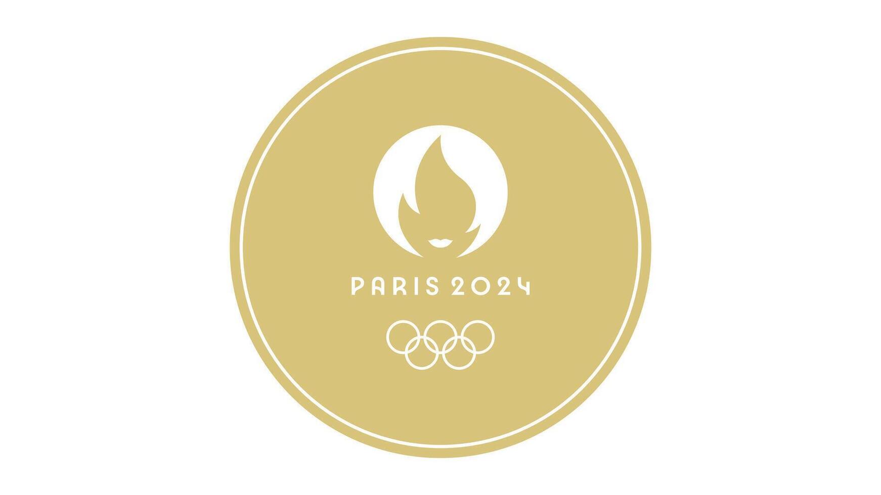 Editorial Official logo of Summer olympic game in Paris 2024, format 4k background isolated in circle center of banner vector