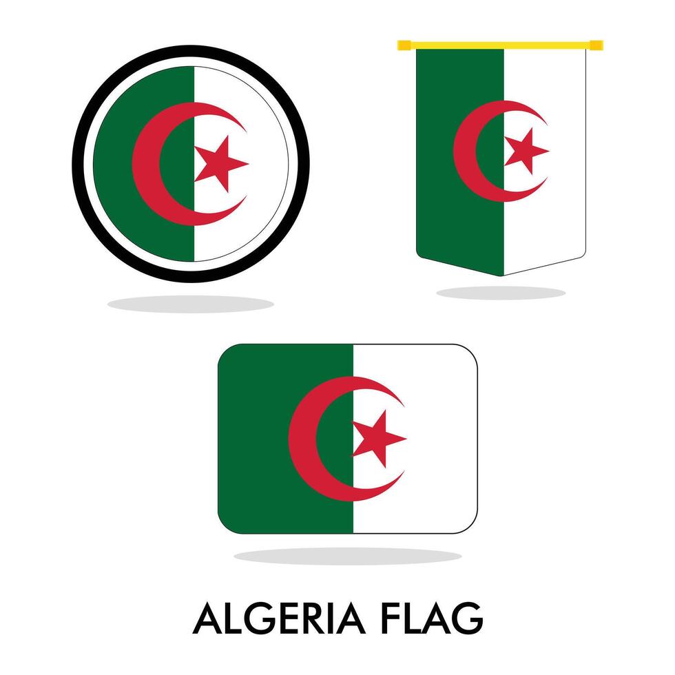 Algeria flag set Algeria flag set illustration, Algeria flag set picture or Algeria flag set image vector