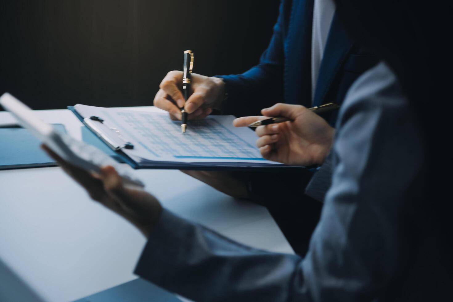 Business Documents, Auditor businesswoman checking searching document legal prepare paperwork or report for analysis TAX time,accountant Documents data contract partner deal in workplace office photo