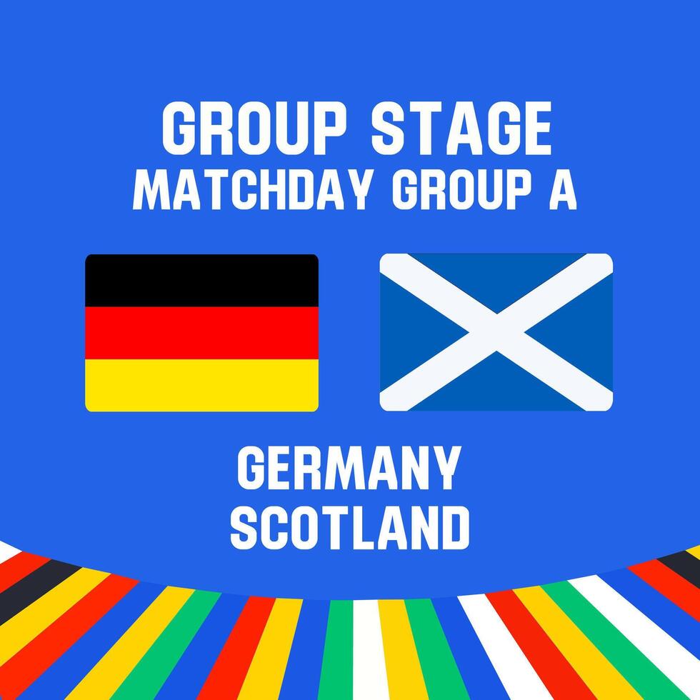 UEFA Euro Cup 2024 Germany vs scotland. illustration. vector