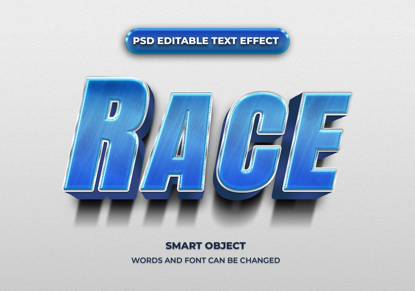 race 3d editable text effect style psd