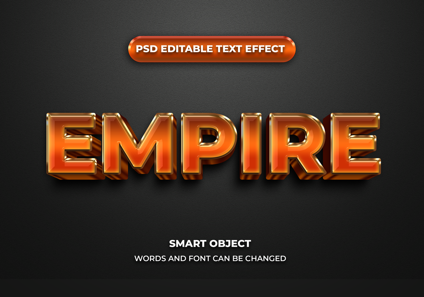empire 3d editable text effect style psd