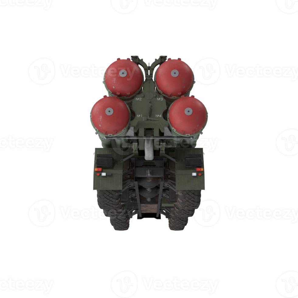 realistisk 3d isometrisk s300, s400 missil systemet. lång räckvidd yta till luft och anti-ballistisk missil systemet. militär fordon, mobil yta till luft missil systemet, de spyder missil roder systemet png