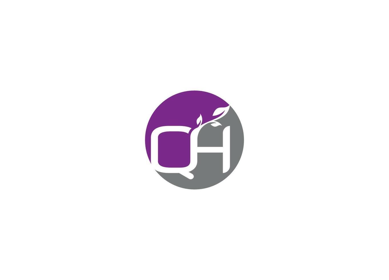 QH minimalist modern logo design icon template vector