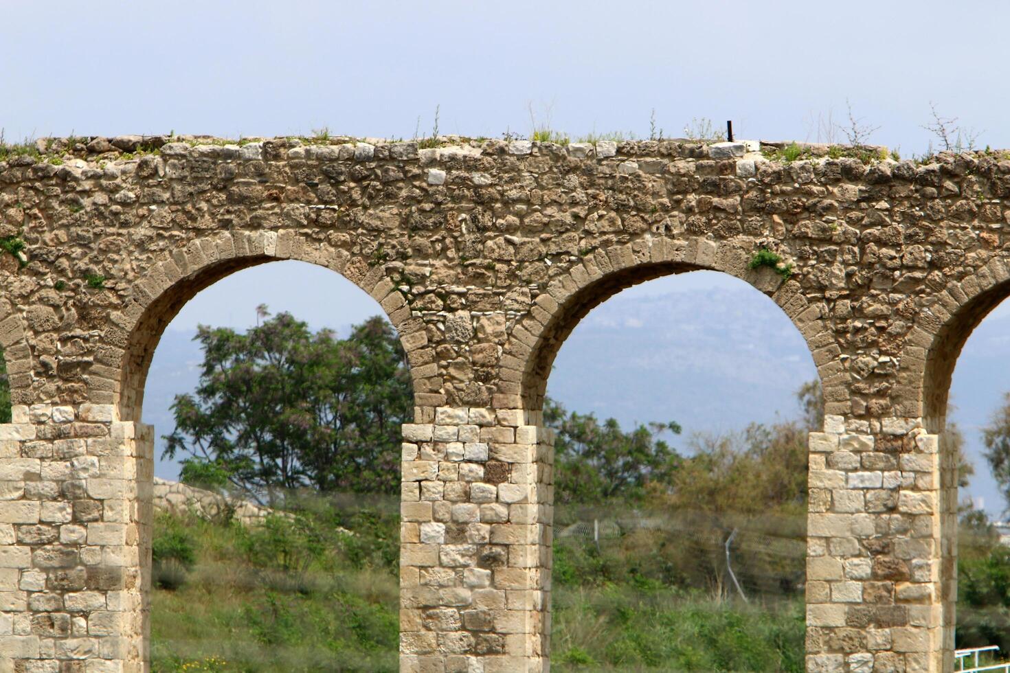 Akko Israel 04 05 2024 An ancient aqueduct for supplying water to populated areas in Israel. photo
