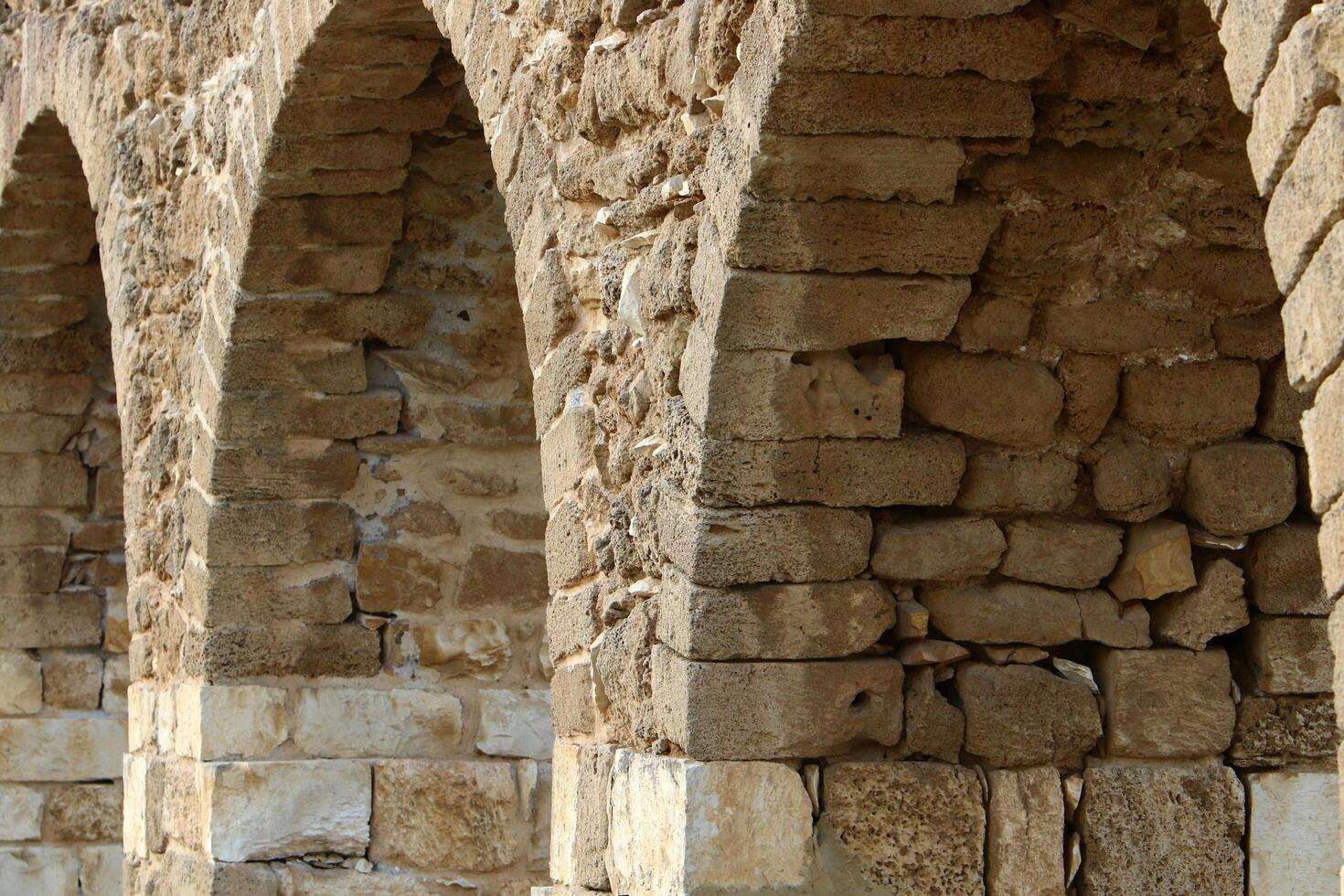 Akko Israel 04 05 2024 An ancient aqueduct for supplying water to populated areas in Israel. photo