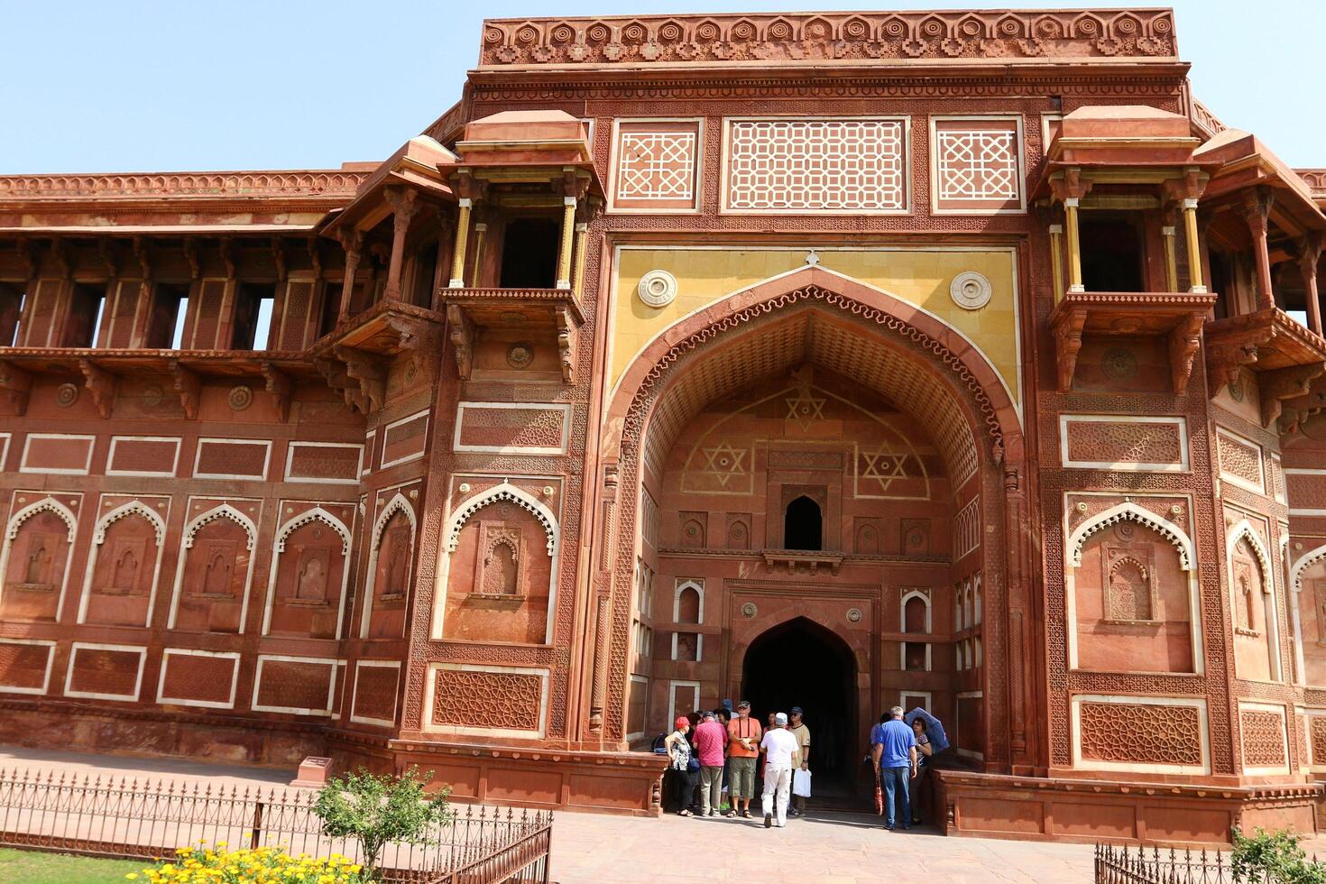 Red Fort India 02 15 2023. The Red Fort is a historical citadel from the Mughal era. Built from red sandstone photo