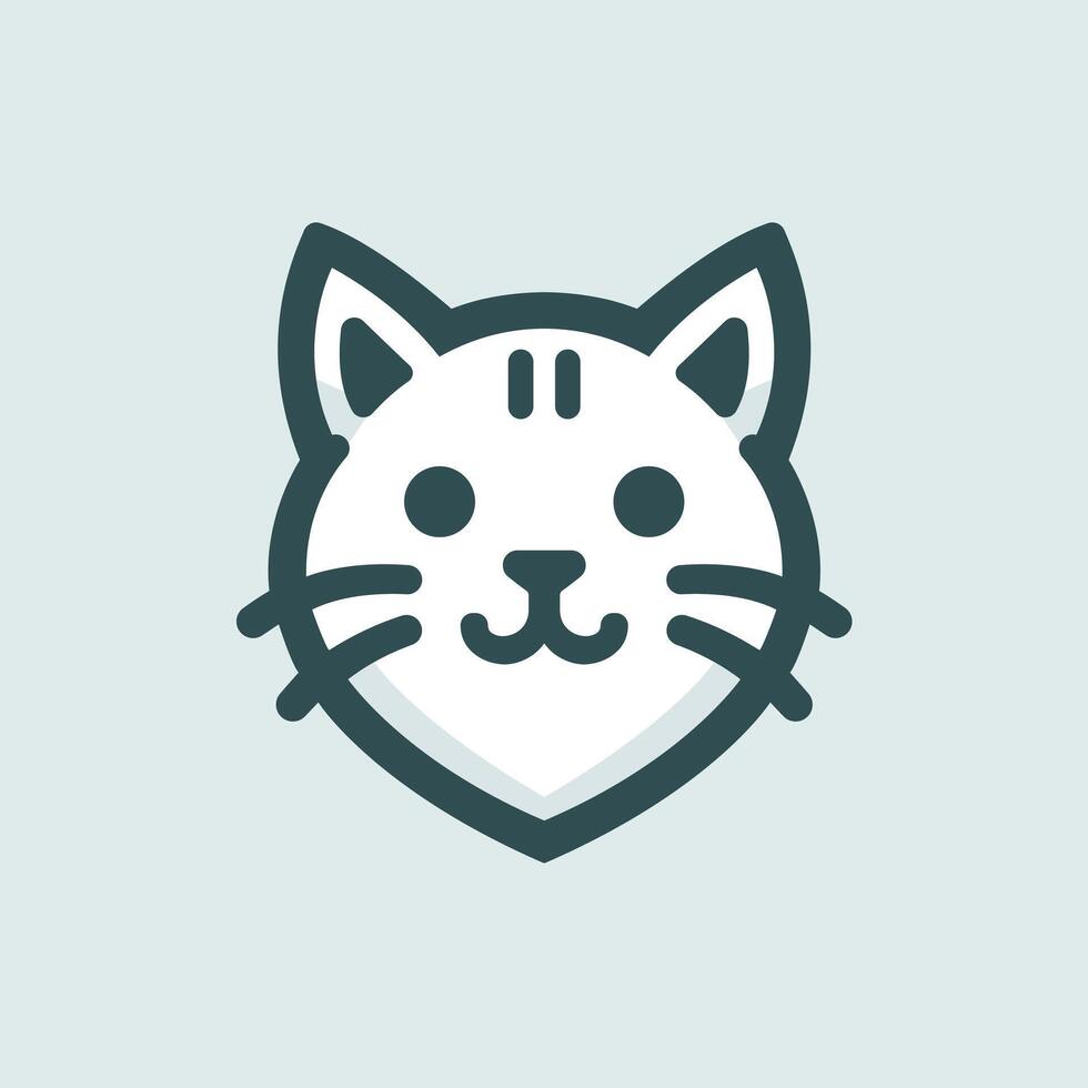 a white cat with a black nose and a white face vector