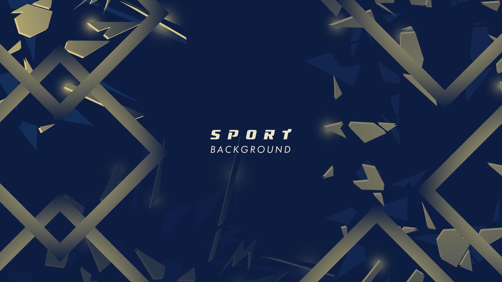 Abstract futuristic geometric gold and dark blue background with modern shapes. design template technology concept suitable for game banner, olympic sport poster, cyber wallpaper vector