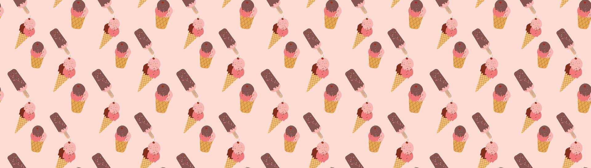 cute pattern icecream design vector