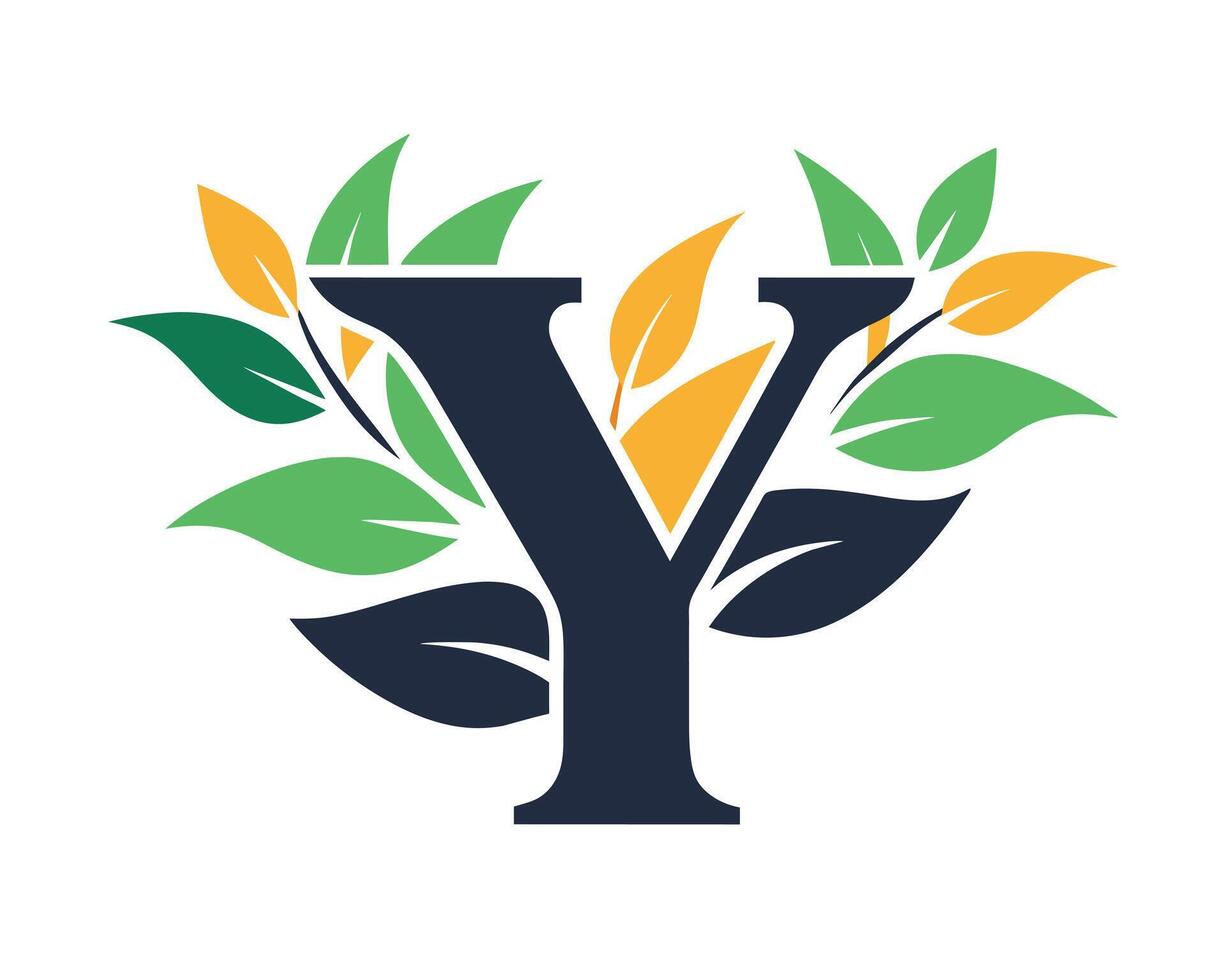 Leaf World Letter Y Logo illustration vector