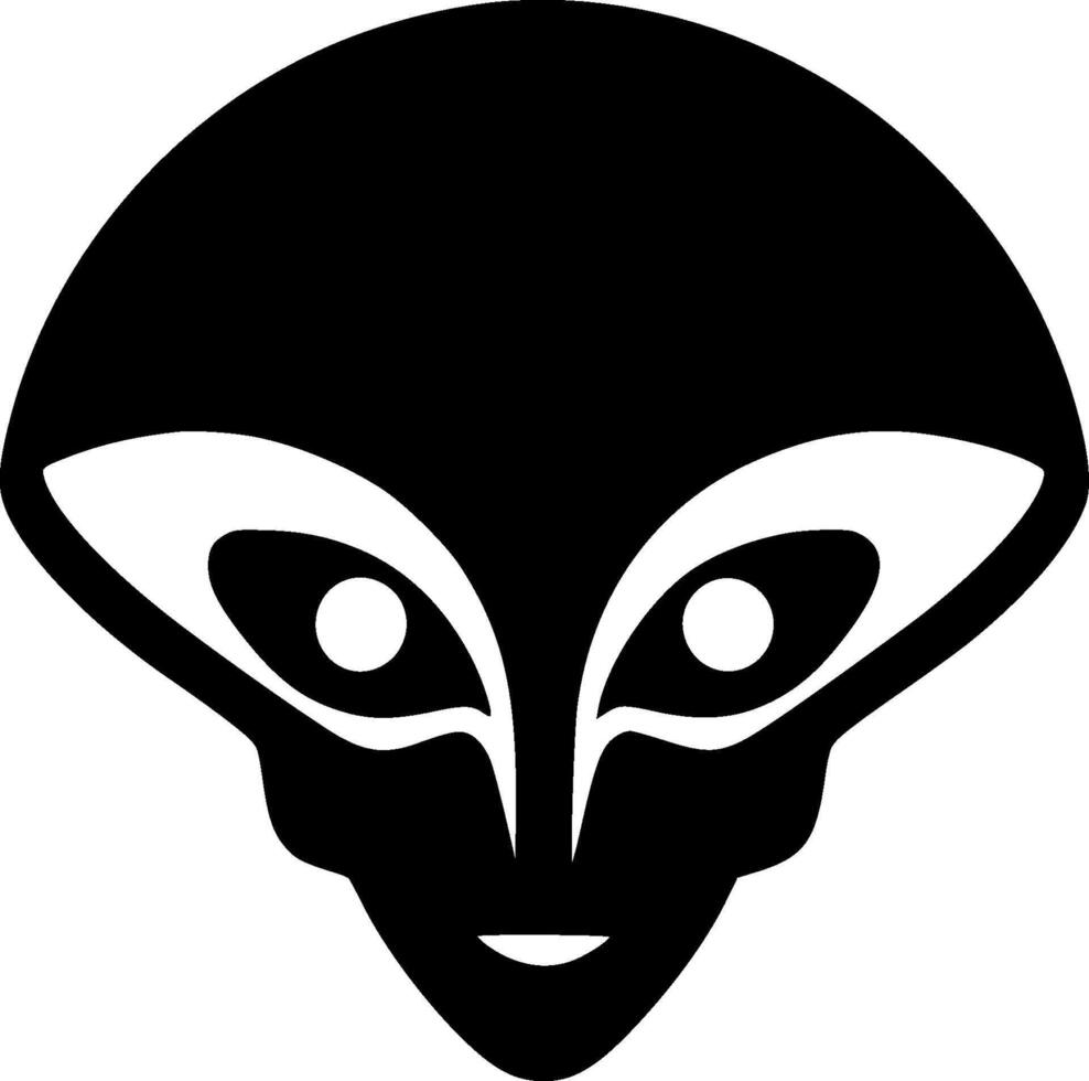Alien, Minimalist and Simple Silhouette - illustration vector