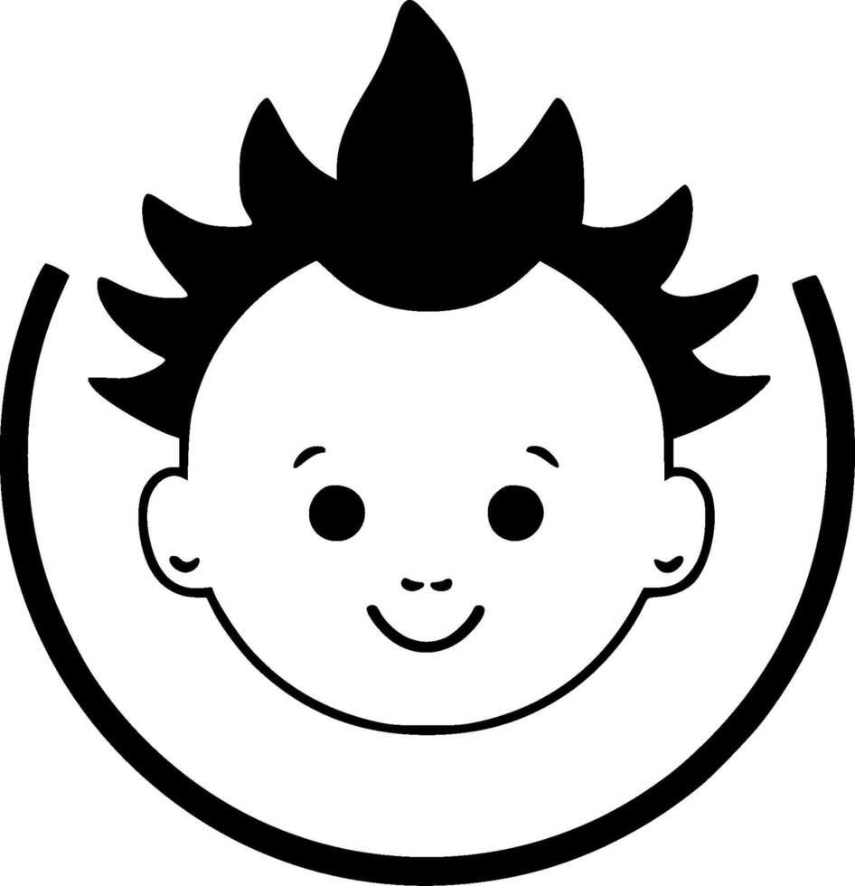 Baby, Black and White illustration vector
