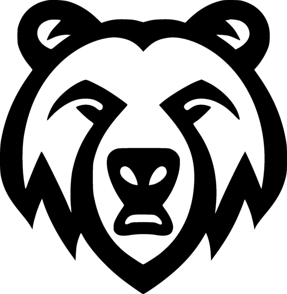Bear - Black and White Isolated Icon - illustration vector