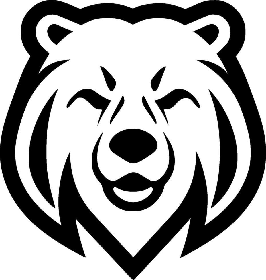 Bear - Black and White Isolated Icon - illustration vector