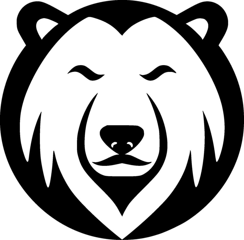 Bear - Black and White Isolated Icon - illustration vector