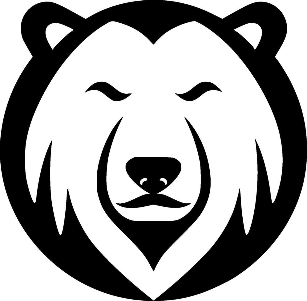 Bear - Black and White Isolated Icon - illustration vector