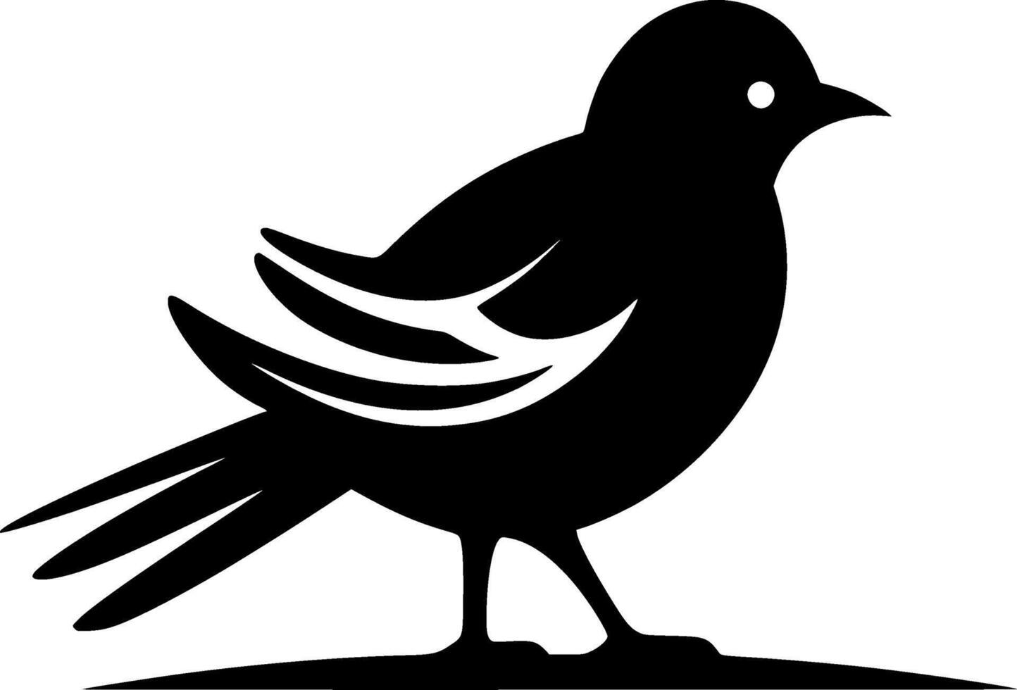 Bird - Black and White Isolated Icon - illustration vector