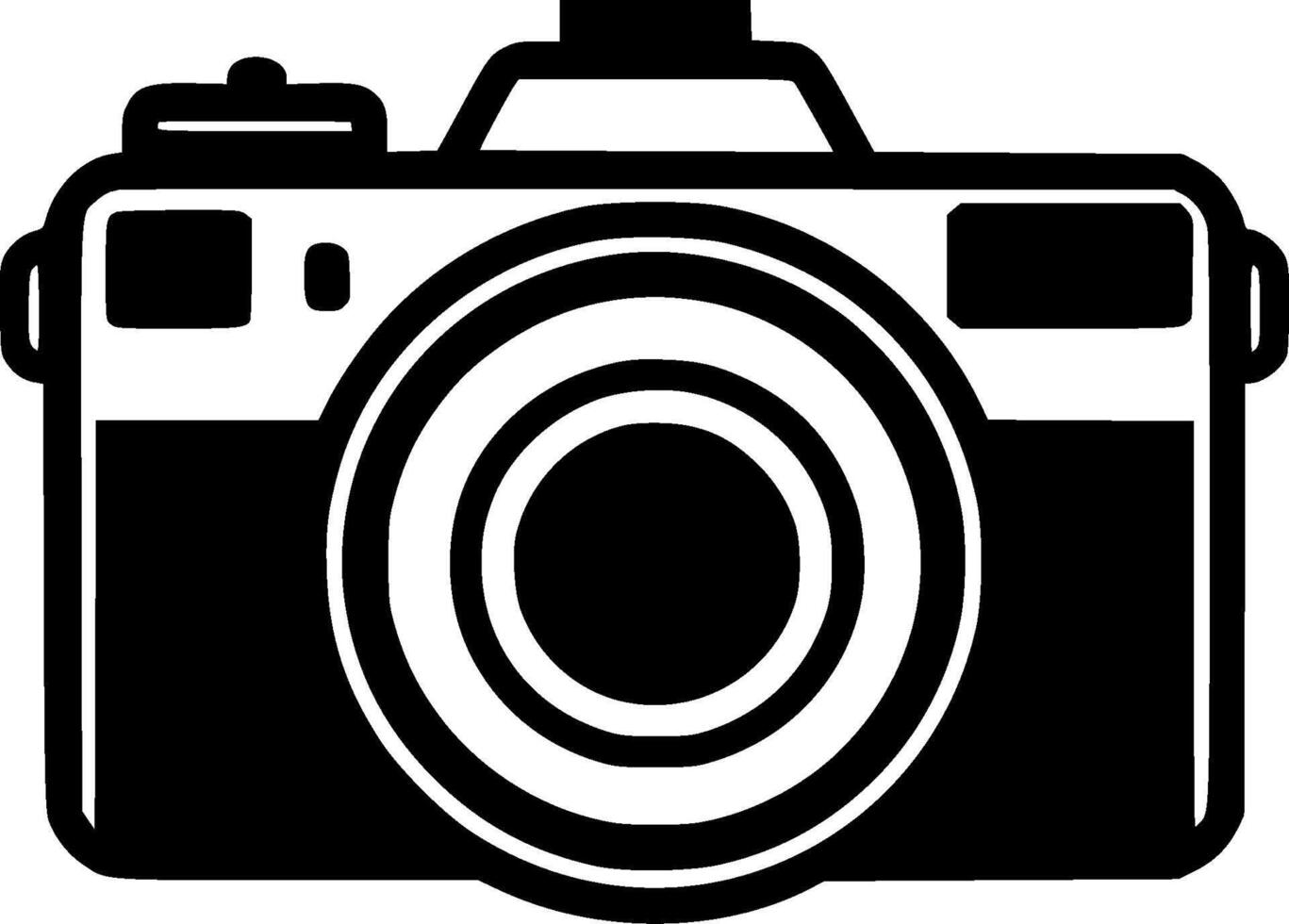 Camera - Black and White Isolated Icon - illustration vector