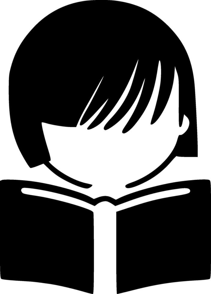 Book Lover, Minimalist and Simple Silhouette - illustration vector