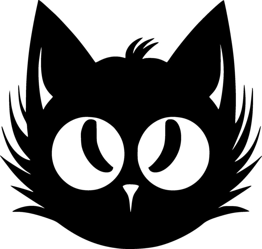 Cat - Black and White Isolated Icon - illustration vector