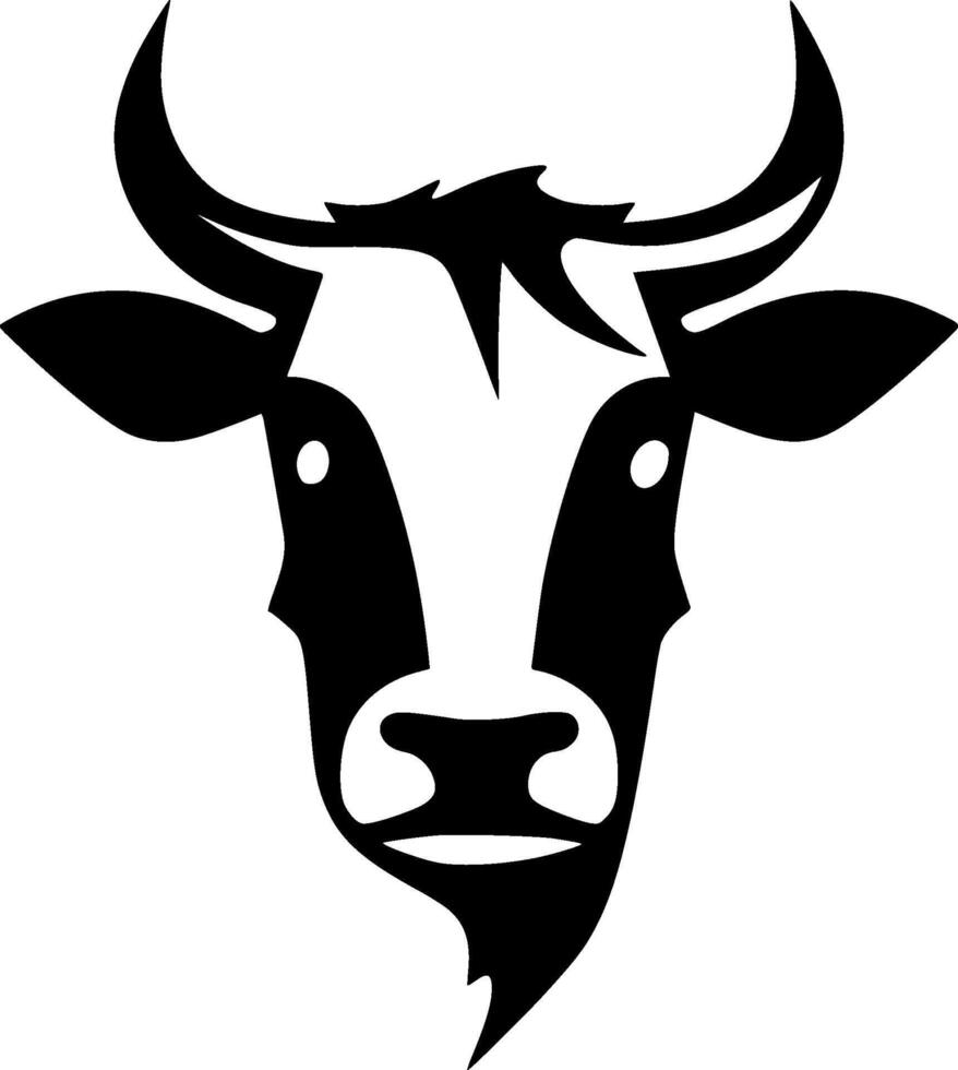 Cow - Black and White Isolated Icon - illustration vector