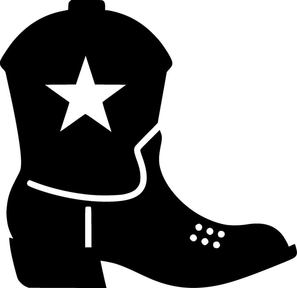 Cowboy Boot, Minimalist and Simple Silhouette - illustration vector