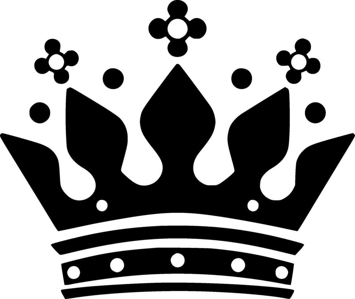 Crown - Black and White Isolated Icon - illustration vector