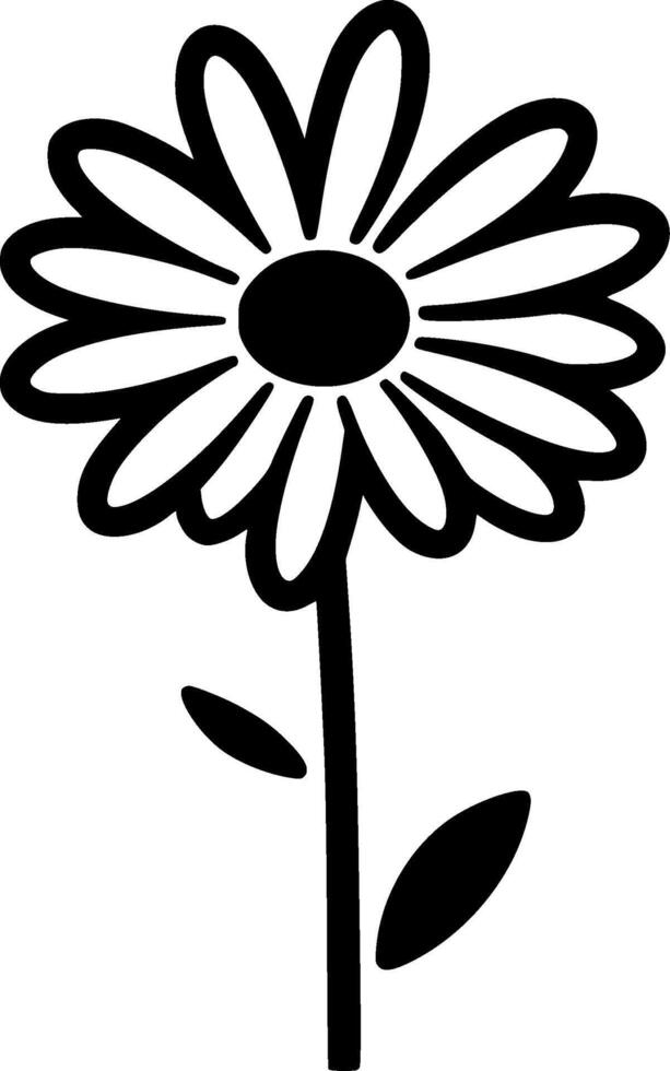 Daisy - Black and White Isolated Icon - illustration vector