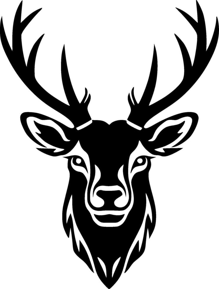 Deer - Black and White Isolated Icon - illustration vector