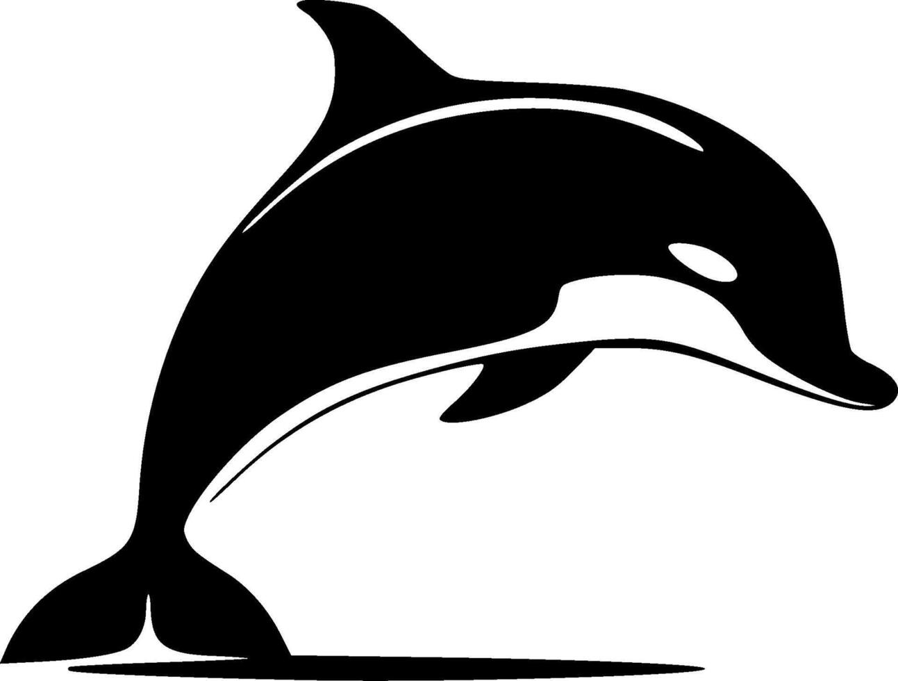 Dolphin, Black and White illustration vector
