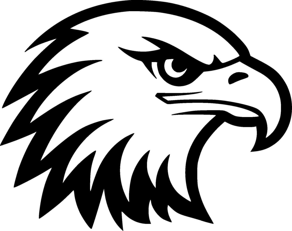 Eagle, Black and White illustration vector