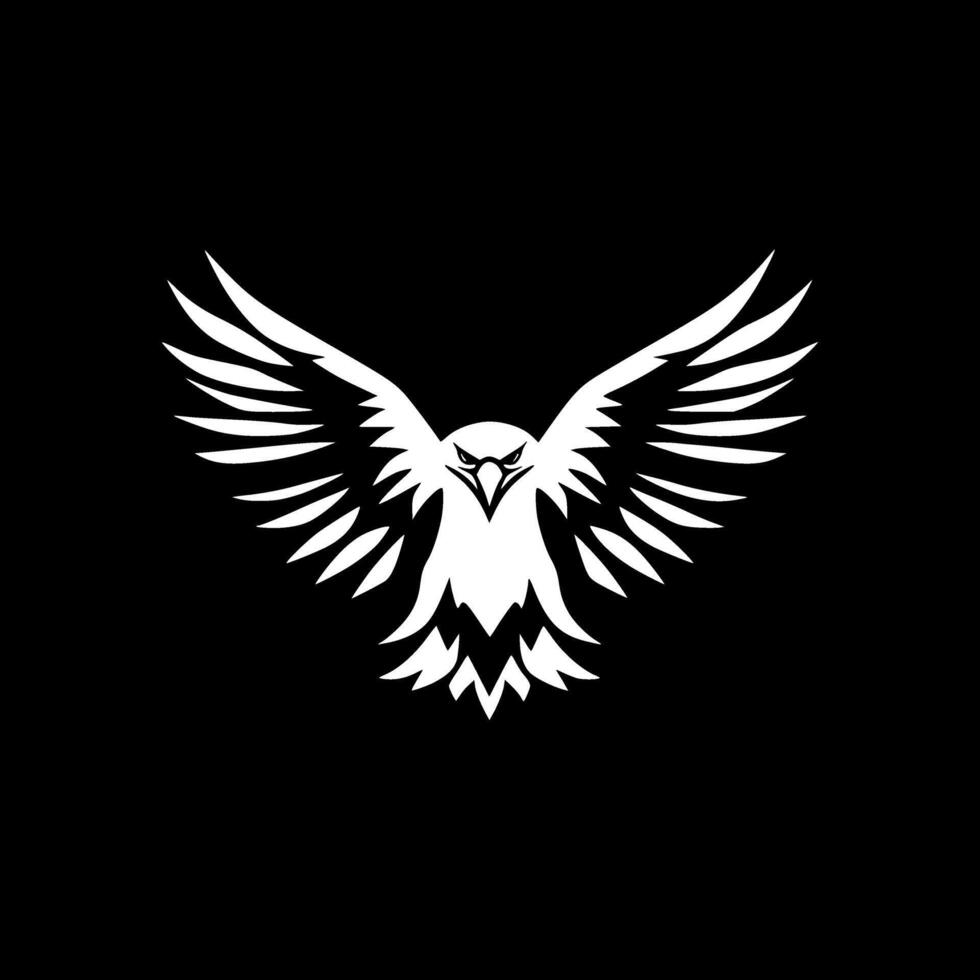 Eagle - Black and White Isolated Icon - illustration vector