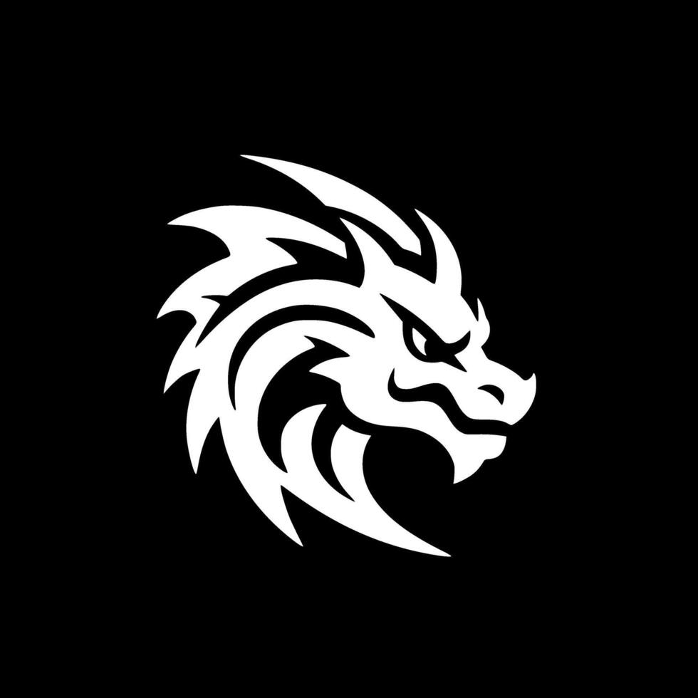 Dragon, Minimalist and Simple Silhouette - illustration vector