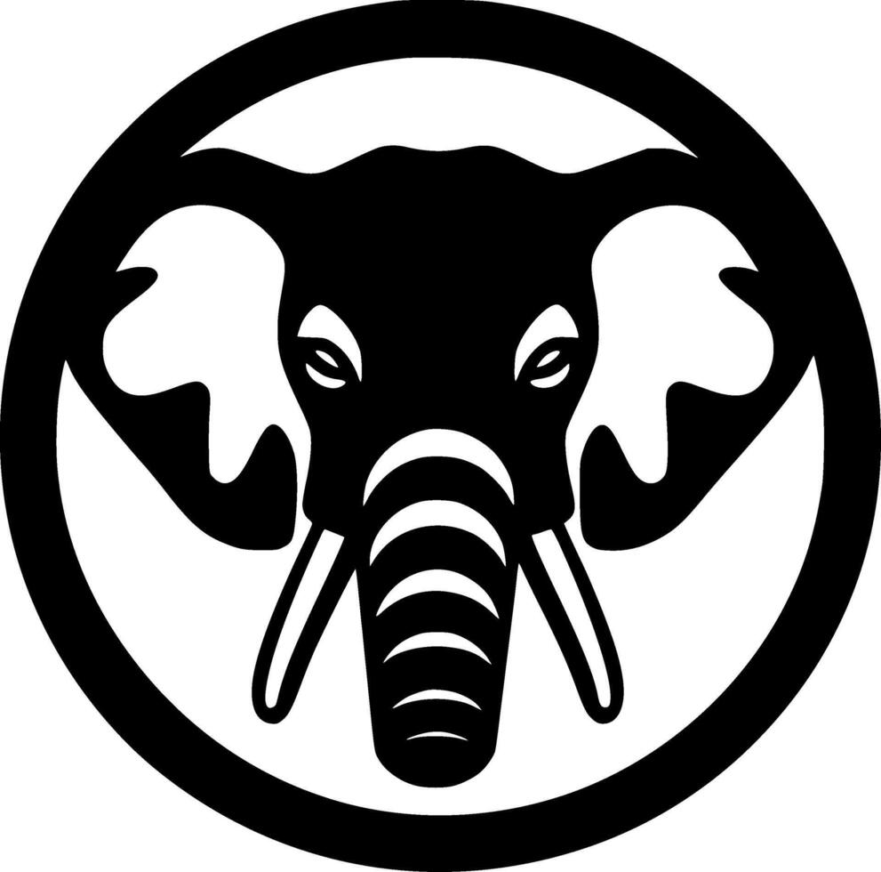 Elephant, Black and White illustration vector