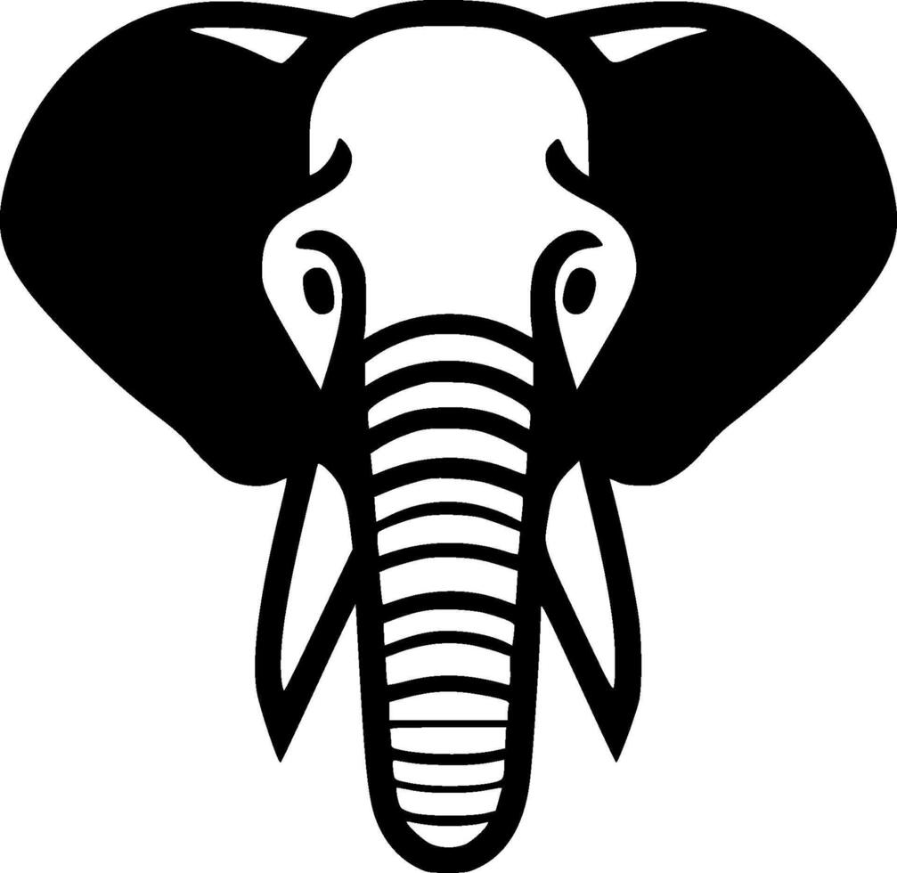 Elephant - Black and White Isolated Icon - illustration vector