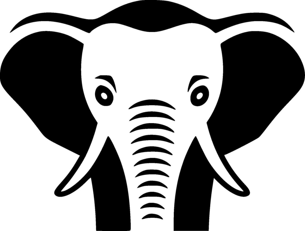 Elephant - Black and White Isolated Icon - illustration vector