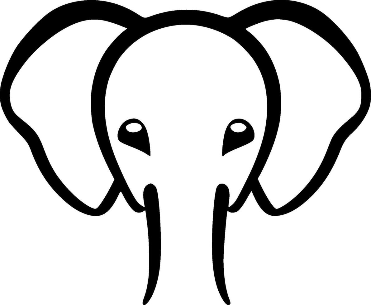 Elephant - Black and White Isolated Icon - illustration vector