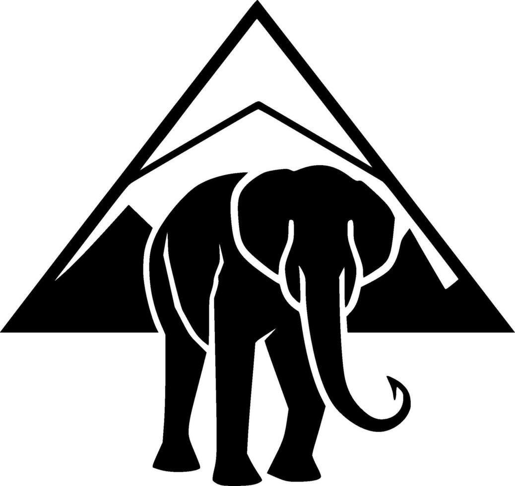 Elephant - Black and White Isolated Icon - illustration vector