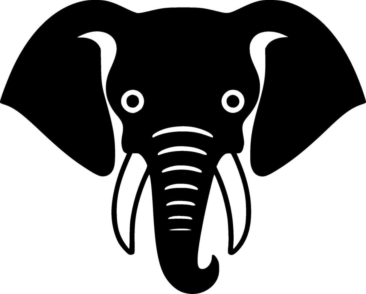 Elephant, Black and White illustration vector