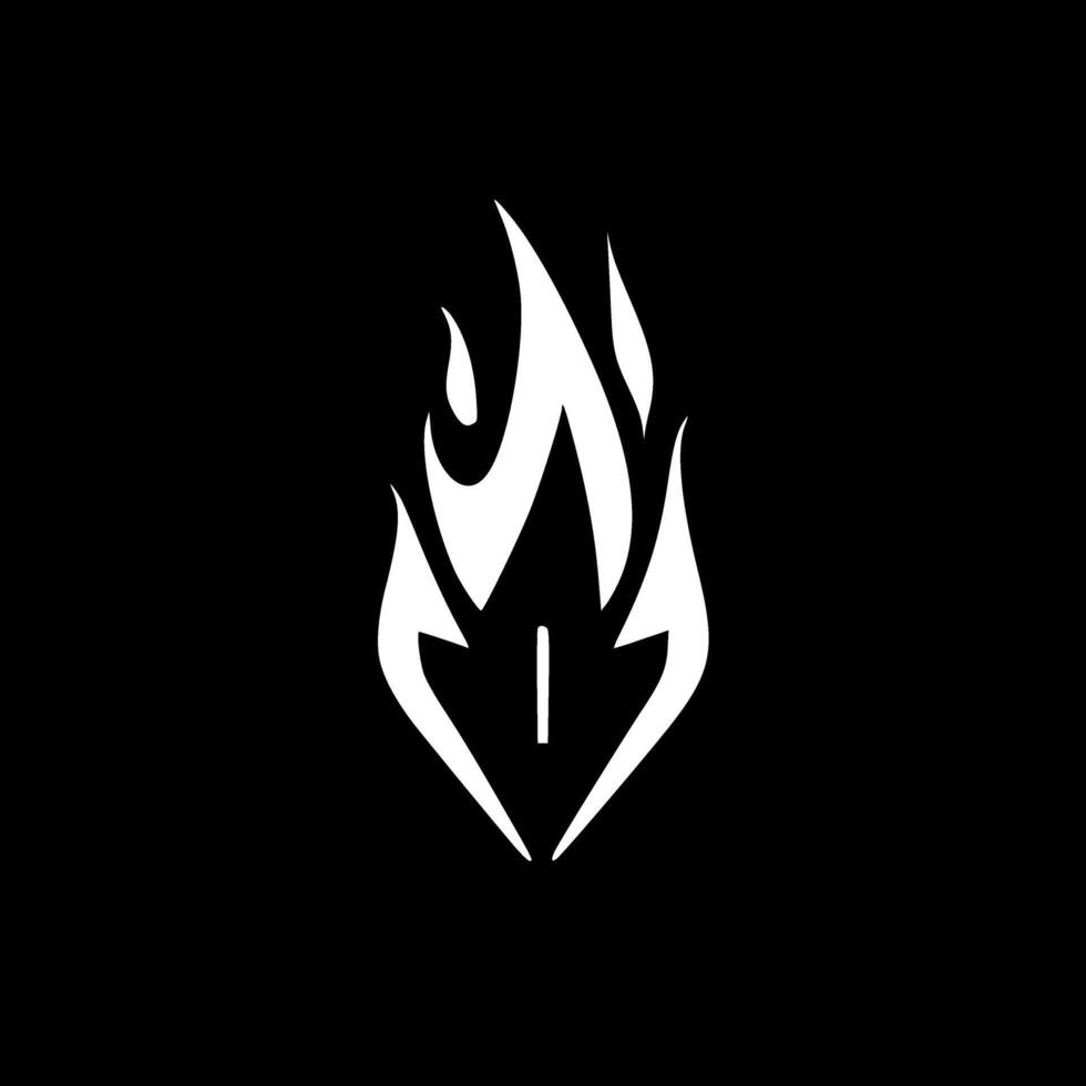 Fire, Minimalist and Simple Silhouette - illustration vector